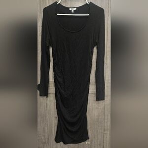 Black Ruched Long Sleeve Maxi Dress From White Birch